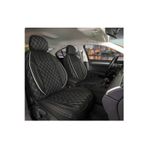 Stil Nissan Primera Lüks Yarı Deri Oto Koltuk Kılıfı Ön/Arka Set Siyah Beyaz
