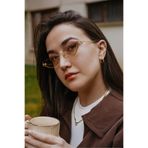 Stil Noktası Luna Gold Kadın Cat Eye Güneş Gözlüğü Metal Çerçeve Altın Renk Vintage Şık Tasarım