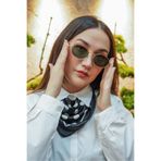 Stil Noktası PRD Yeşil Cam Oval Çerçeve Güneş Gözlüğü