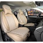 Stil Skoda Karaq Lüks Yarı Deri Oto Koltuk Kılıfı Ön/Arka Set