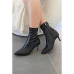 Stilbagshoes Carmella Topuklu Streç Kadın Bot Siyah