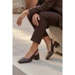 Stilbagshoes Dante Hasır Detaylı Topuklu Kadın Günlük Ayakkabı Kahve