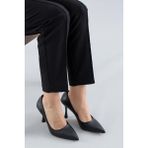 Stilbagshoes Lilia Stiletto Kadın Topuklu Ayakkabı Cilt Siyah