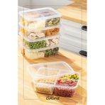 Stile Cucina 12'li Şeffaf Plastik Buzdolabı Düzenleyici, 4 Bölmeli, 1 Litre, 12'li Set, Gıda Sınıfı, Hava Sızdırmaz, İstiflenebilir, Buzdolabı ve Derin Dondurucu Uyumlu