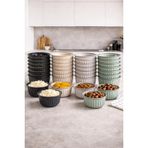 Stile Cucina 24 Parça Renkli Yuvarlak Pratik Çerezlik Kase Seti, 500 ml, Plastik, Dikey Oluklu Desenli, Modern Minimalist