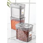 Stile Cucina 3'lü 3,5 Litre Strip Mega Boy Erzak Saklama Kabı Antrasit