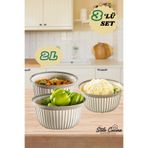 Stile Cucina 3'lü Ekonomik Linea Yuvarlak Kase Seti Bej (3 X 2 Litre)