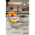 Stile Cucina 3'lü Ekonomik Linea Yuvarlak Kase Seti Gri(3 x 2 Litre)