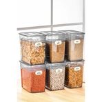 Stile Cucina Etiketli 6lı Avantajlı Set Strip Mega Boy Erzak Saklama Kabı 3,5 Litre Antrasit