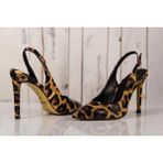 Stiletto Arkası Açık Büyük Numara Bayan Ayakkabısı - Leopar