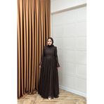 Stilife Elena Dantel Abiye Kahverengi