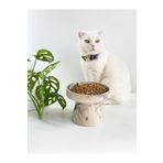 stilinbu Seramik Kedi Ve Köpek Mama Su Kabı (SİYAH-BEYAZ-EBRU DESEN-M2)