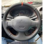 Stilix Garage Clio 2 Araca Özel Direksiyon Kılıfı (Noktalı Soft Yüzüklü)