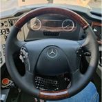 Stilix Garage Mercedes Axor Travego Araca Özel Direksiyon Kılıfı AHŞAP NOKTA SİYAH İP