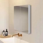 Still Mobilya STİLL Mobilya Çift Kapaklı Aynalı Banyo Dolabı MDF Malzemeden 60 cm Genişlikte Ayarlanabilir Raflı - Beyaz