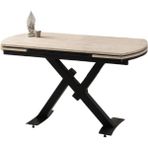 Still Sidon Desen Siyah Metal Mir Ayak Açılır 130X80 Masa (Açılımış Ölçüsü 182X80) - 130 X 80