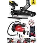 Stilmax Araç Lastik Onarım Set 2 Ton Kapasiteli Timsah Arabalı Kriko + 12 V Çakmaklı Hava Lastik Şişirme Set