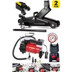 stilmax Araç Lastik Onarım Seti: 2Ton Kapasiteli Timsah Arabalı Kriko + 12V Çakmaklı Hava Lastik Şişirme Set