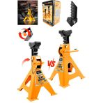 Stilmax Çift Kilitli Ve Geniş Tabanlı 4 Ayaklı 2 Ton Tonajlı Sehba Kriko Standı 2X Adet Araba Kriko Standı