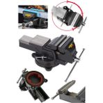 Stilmax Germany 125MM 5" 360 Dönerli Taban Özel Alaşım Paslanmaz Çelik Sabit Tezgah Masa Mengenesi Örslü