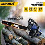 Stilmax Germany Sth-58 4.6 Hp Tam Professional Çift Egzoz Ağaç Motoru Motorlu Testere Hızar 58 cc
