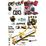 Stilmax Seramik Süper4 Series- 16 Çizgi Satır Lazer Hizalama-Akülü Vantuz-120Mm Seramik Fayans Kesme-Mikser