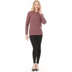 Stilmony Kadın Saç Örmeli Anne Triko Kışlık Yün Kazak - Gül Kurusu - 2XL