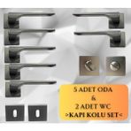 Stilo Inox 5 Adet Oda 2 Adet Wc Kare Rozetli Kapı Kolu Set