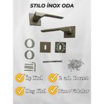 Stilo INOX Kare Rozetli Kapı Kolu Lüks Oda Kapı Kolu
