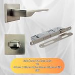 Stılo Inox Kare Rozetli Wc Kapı Kolu ve 40X23MM Saten Wc Gömme Kilit Set