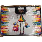 Stilo Kumaş Resim & Proje Çantası (35X50) Desenli (35*50) ( Runaway Girl Student) - Çok Renkli - Proje Resim Çantası