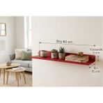 Stilorax 304 Paslanmaz Çelik Duvar Rafı- Bükümlü – Dekoratif Metal Raf – Modern Tasarım - 60 x 16 - Kırmızı - 60 x 16 Cm