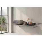 Stilorax 304 Paslanmaz Çelik Duvar Rafı – Dekoratif Metal Raf – Modern Tasarım - 60 x 16 - Gri - Antrasit - Gri - 60 x 16 Cm