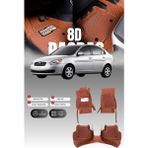 Stiloto Hyundai Accent Era (2006-2012) 8d Deri Havuzlu Oto Paspas | Tam Koruma & Hızlı Montaj - Taba