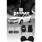 Stiloto Opel Astra H Sedan (2004-2010) 8d Deri Havuzlu Oto Paspas | Tam Koruma & Hızlı Montaj - Siyah