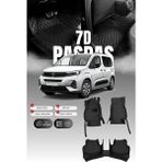 Stiloto Opel Combo E (2018 ve Sonrası) 7d Deri Havuzlu Oto Paspas | Tam Koruma & Hızlı Montaj - Siyah