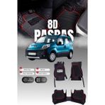 Stiloto Peugeot Bipper 8d Deri Havuzlu Oto Paspas Su Geçirmez Kolay Temizlenebilir 3 Parça - Siyah - Kırmızı