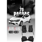 Stiloto Renault Clio 4 Hatchback (2012-2019) 7d Deri Havuzlu Oto Paspas | Tam Koruma & Hızlı Montaj - Siyah