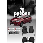 Stiloto Renault Clio 4 Station Wagon (2012-2019) 7d Deri Havuzlu Oto Paspas | Tam Koruma & Hızlı Montaj - Siyah