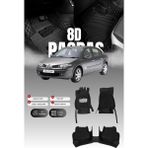 Stiloto Renault Megane 2 (2003-2009) 8d Deri Havuzlu Oto Paspas Su Geçirmez Siyah Renk Kolay Temizlenebilir