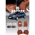 Stiloto Renault Megane 3 (2009-2016) 8d Deri Havuzlu Oto Paspas | Tam Koruma,araca Özel Kesim & Hızlı Montaj - Taba
