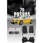 Stiloto Seat Leon Cupra (2006-2012) 7d Deri Havuzlu Oto Paspas | Tam Koruma,araca Özel & Hızlı Montaj - Siyah