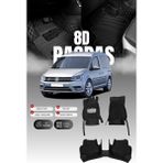 Stiloto Volkswagen Caddy (2004-2020) 8d Deri Havuzlu Oto Paspas | Tam Koruma,araca Özel & Hızlı Montaj - Siyah