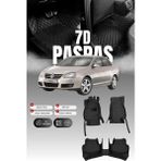 Stiloto Volkswagen Jetta (2006-2010) 7d Deri Havuzlu Oto Paspas | Tam Korum,araca Özel Kesim& Hızlı Montaj - Siyah