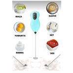 stilsenin34 Coffe Whisk Pilli Metal Çırpıcı Mini Mixer Kahve/Süt Köpürtücü