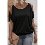 Stilvibe Kadın Omuz Dekolteli Salaş Bluz - Siyah - L - XL