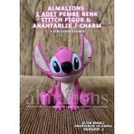 Stitch 9,5 cm Figür Oyuncak Anahtarlık Charm Çanta - Pembe