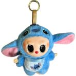 Stitch Figürlü Labubu Peluş Anahtarlık Mavi