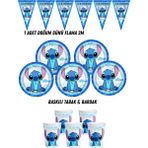Stitch Lilo & Stiç 8 Kişilik Tabak , Bardak , Flama Bayrak Doğum Günü Set