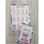 Stitch Temalı Mavi Pvc Çarpım Tablosu ve A5 Not Defteri - 7134P - Pudra - 2